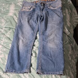 Womens Blue capri Jeans